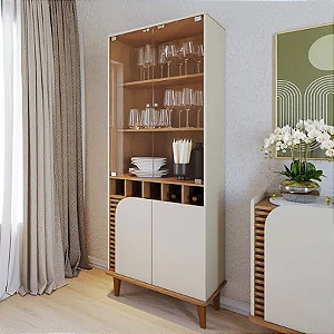 CRISTALEIRA 70CM JURERE OFF WHITE MATTE/FREIJO COLIBRI