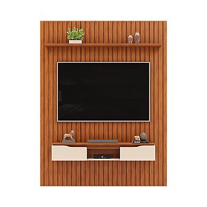 PAINEL RIPADO 183X240 PRATIC C/ BANCADA ISAC FREIJO/FREIJO/OFF WHITE DJ