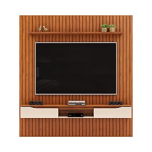 PAINEL RIPADO 223X240 PRATIC C/ BANCADA ISAC FREIJO/FREIJO/OFF WHITE DJ