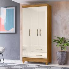 ROUPEIRO 3 PORTAS 2 GAVETAS 951032 LIMA FREIJO/OFF WHITE MOVAL