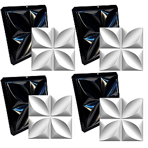 CONJUNTO 4 MOLDES 3D GESSO E CIMENTO MINI PETALAS ABS