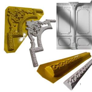 Kit Moldura Parede Boiserie flores Canto