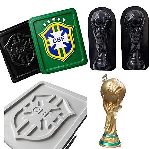 kit 2 formas taça da copa e da seleção