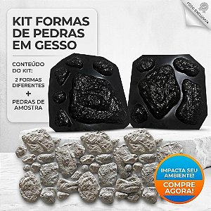 Formas 3d Pedra Moledo 11 cavidades para gesso e cimento