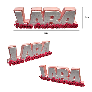 Letreiro 3D Personalizável Feliz Aniversário