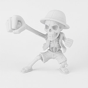 Boneco Esqueleto Anime com Chapéu de Palha Impressão 3D
