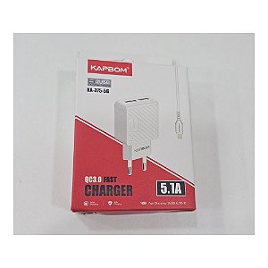 Carregador Rápido Kapbom KA-375-5G - QC 3.0 com 2 Portas USB