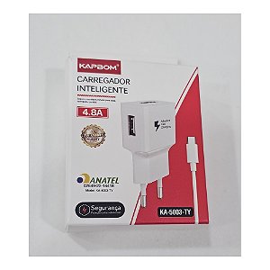 Carregador Inteligente Kapbom 4.8A - Tecnologia de Carregamento Rápido