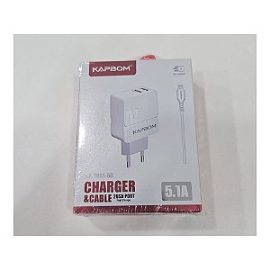Carregador KAPBOM KA-5605-5G com Cabo - Dual USB 5.1A