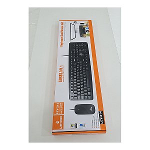 Teclado e Mouse Lehmox LEY-214 - Conjunto USB para Escritório