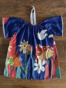 Vestido Infantil Cogumelo em Viscose