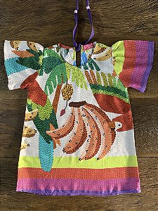 Vestido Infantil Tropical em Viscose