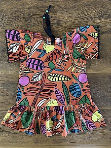 Vestido Infantil Folhas em Algodão - Conforto e Estilo para as Pequenas