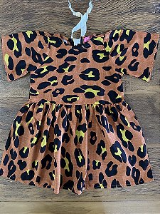 Vestido Infantil Onça em Viscolinho - Estilo e Conforto