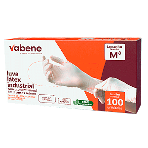 LUVA DE LATEX C/PO C/100UND M VABENE