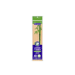 ESPETO DE BAMBU 30CMX4MM C/50 UND BOMPACK