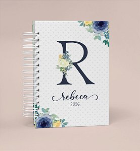 Alfabeto floral azul