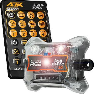 Central + Controle Strobo 3.0 Ajk Led Para Som Automotivo