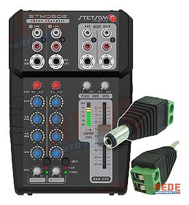 Mesa De Som Automotivo Stetsom Stm 0602 12v 2 Canais Stereo