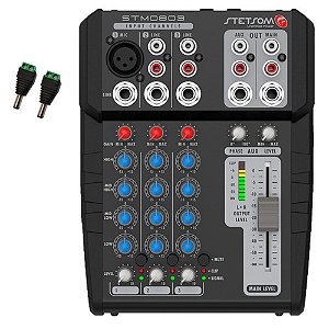 Mesa de Som Automotivo Stetsom Stm 0803 3 Ch Aux 12v Mic Rca