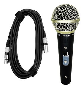 Microfone Profissional Le Son Sm/58 Plus Cabo Xlr Cor Preto