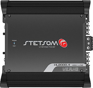 Módulo Amplificador Stetsom Hl 2000.4 2 Ohms por Canal e 4 Ohms em Bridge 4 Canais