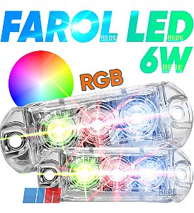 Par De Farol Ajk 6w Rgb Led Avulso Lançamento 3.0 Novo 2023