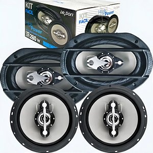 Kit Fácil Le Son Alto Falantes 6x9 E 6 Polegadas 280w Porta Tampão Preto
