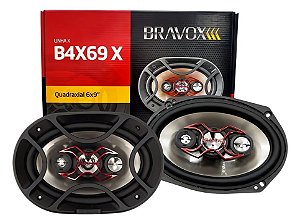 Par Alto Falantes Bravox Quadriaxial 69 B4X69X 6X9 140w Rms Tampão