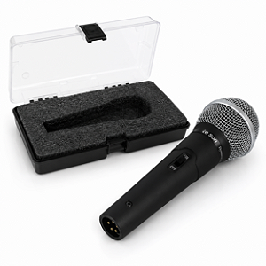 Microfone Dinâmico Cardioide unidirecional Le Son LS-50 com Cabo XLR 3 metros cor preto