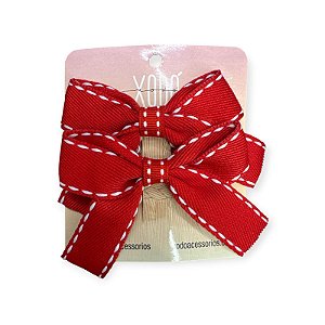 LAÇO VERMELHO COM PONTILHADO EM BRANCO