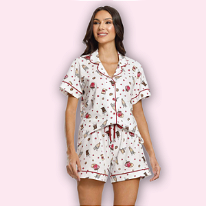 PIJAMA AMERICANO ALGODÃO - ICE COFFEE