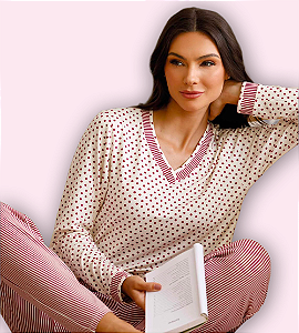 PIJAMA LONGO FEMININO - POA BORDÔ