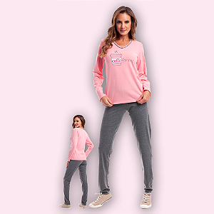 PIJAMA LONGO FEMININO - COFFE