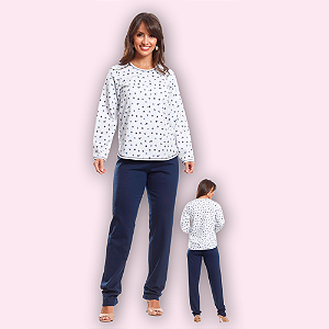 PIJAMA MOLETINHO FLANELADO FEM - FANNY MARINHO