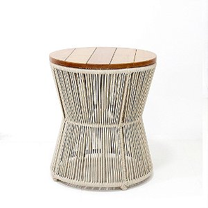 Mesa Lateral Ampulheta em Corda Náutica