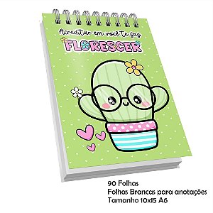 Bloquinho 10x15 c/90 Folhas Brancas - Jaleco - Capa Dura Anotações Lembrancinhas Tamanho A6 Verde