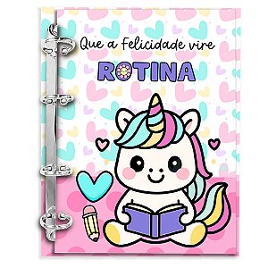 Fichário Unicórnio– Colegial 80 folhas | Miolo 90g (pautado/quad/pontilhado)