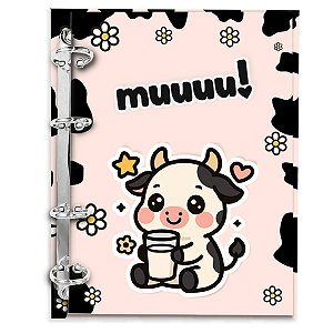 Fichário Vaquinha– Colegial 80 folhas | Miolo 90g (pautado/quad/pontilhado)