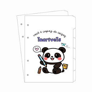 Divisórias Tamanho Colegial Panda - 17,7x24cm Papel 180G