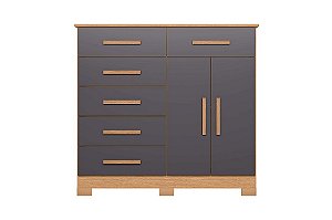 COMODA XANGAI 6GAV 2PTS FREIJO/TITANIUM - ALBATROZ