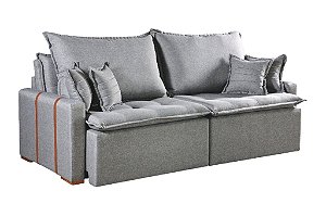 SOFA RETR S/CX ORFEU 220CM LINHO CINZA/B02 - NOBLY