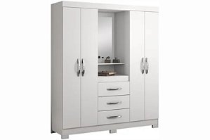 ROUPEIRO CAPELINHA 4PTS 3GAV COM ESPELHO - COR BR/RS/BR