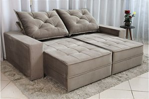 SOFA RETRATIL BERLIM 2.50m - BEGE