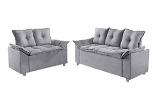 SOFA 3X2 LUG - PAMPULHA - TEC 50 CINZA