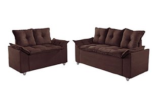 SOFA 3X2 LUG - PAMPULHA - TEC MARROM