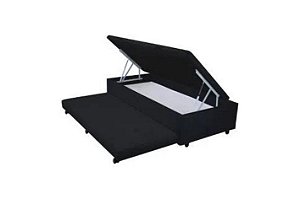 BOX BAU SOLTEIRO C/AUXILIAR 0,88X1,88 KORINO PRETO