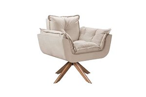POLTRONA LUNA-PE GIRATORIO - VELUDO BEGE/3040-01