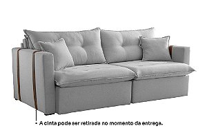 SOFA RETR LISBOA 220CM S/CX  LINHO CINZA/461 - EST TEIXEIRA