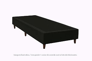 BOX/BASE SIMPLES SOLTEIRO CORINO PRETO - BIOSTAR